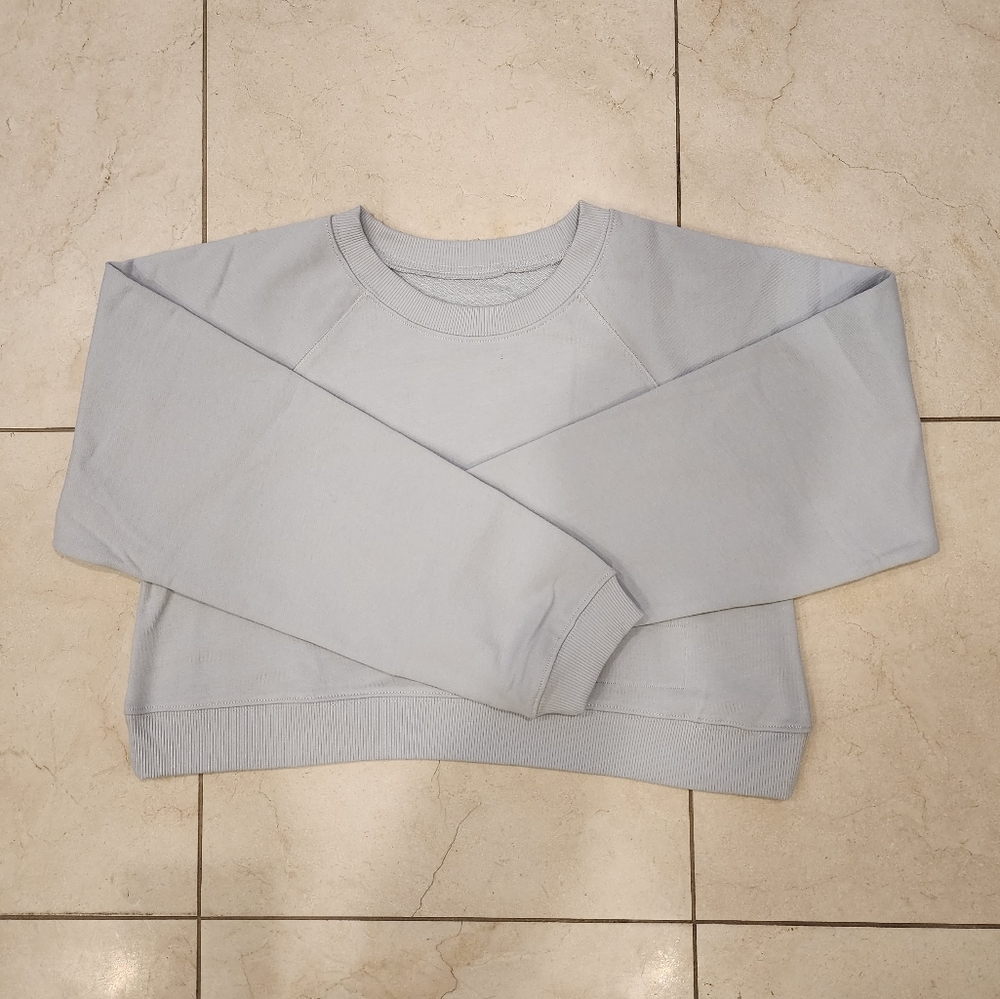 Daily Drills Cropped Crew Sweatshirt, Medium, Mist, New